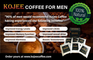 Kojee Mens Herbal Coffee (with Stevia Natural Sweetener)  1 box of 6 sachets